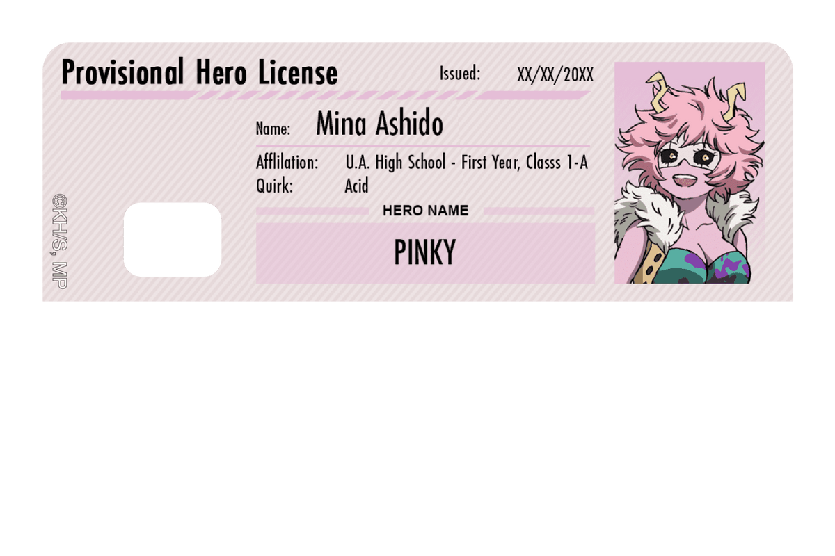 Hero License - Mina Ashido - Card Covers - My Hero Academia - CUCU Covers