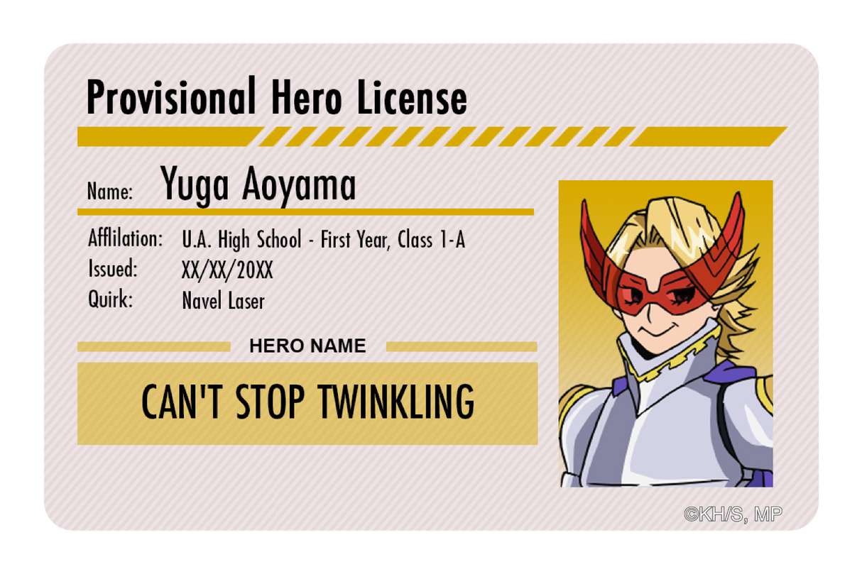 Hero License - Yuga Aoyama - Card Covers - My Hero Academia - CUCU Covers