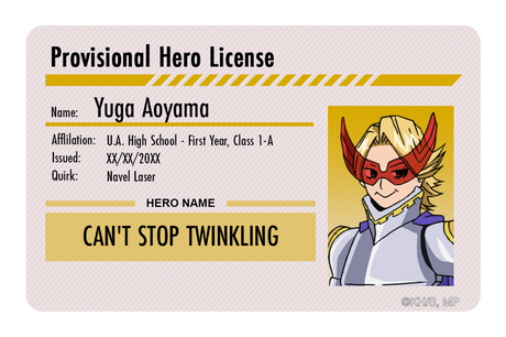 Hero License - Yuga Aoyama - Card Covers - My Hero Academia - CUCU Covers