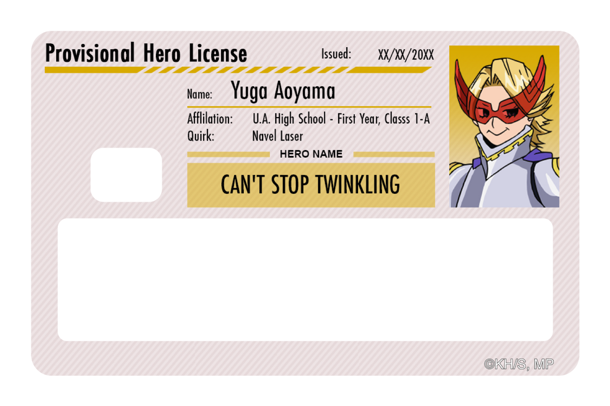 Hero License - Yuga Aoyama - Card Covers - My Hero Academia - CUCU Covers