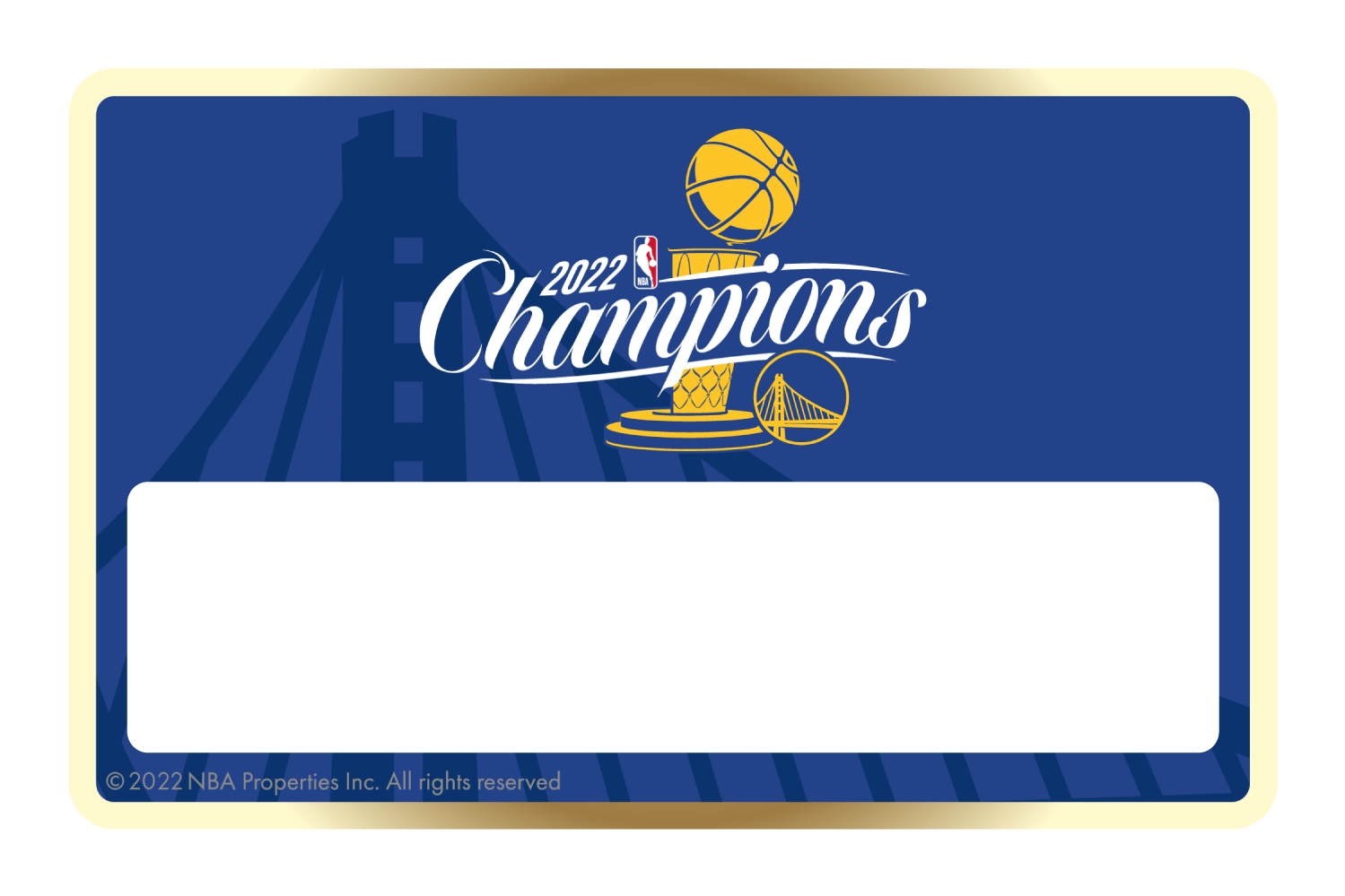 Credit Debit Card Skins | Cucu Covers - Customize Any Bank Card - 2022 NBA Champions: Golden State Warriors - Gold Ring, Half Cover / Small Chip