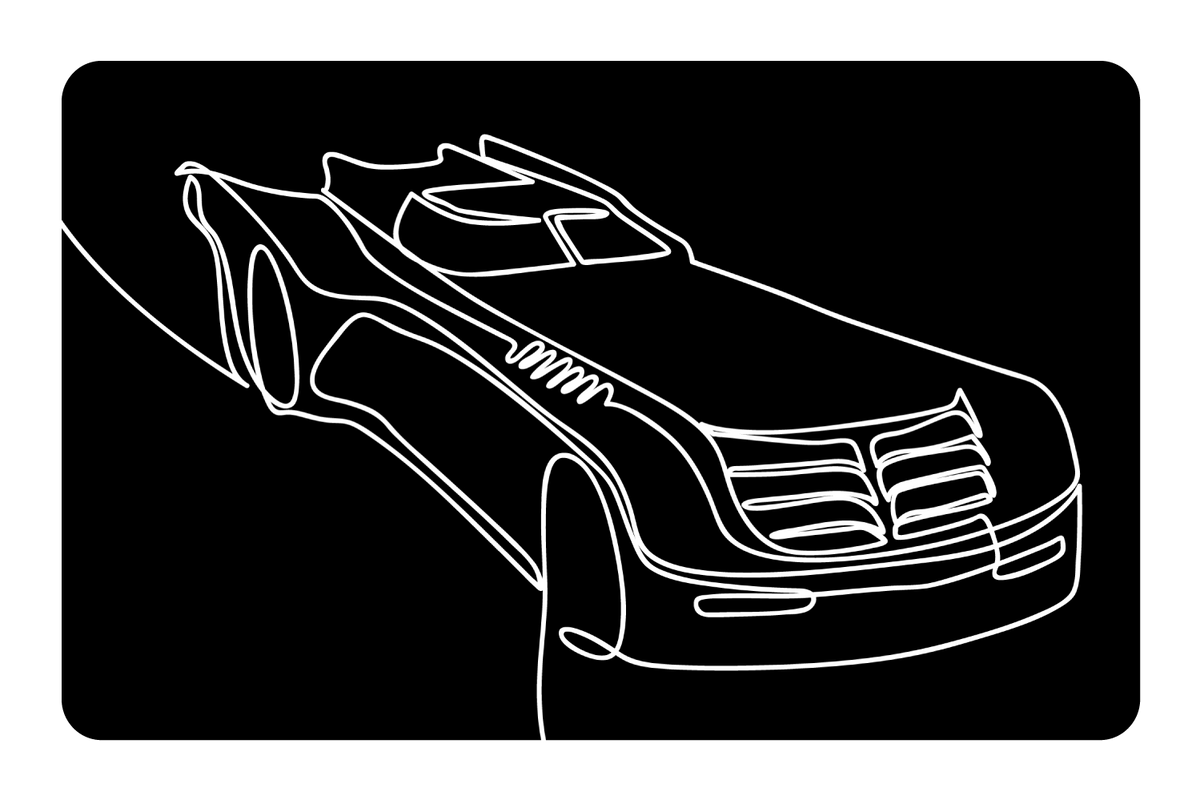 Bat Mobile Line Art
