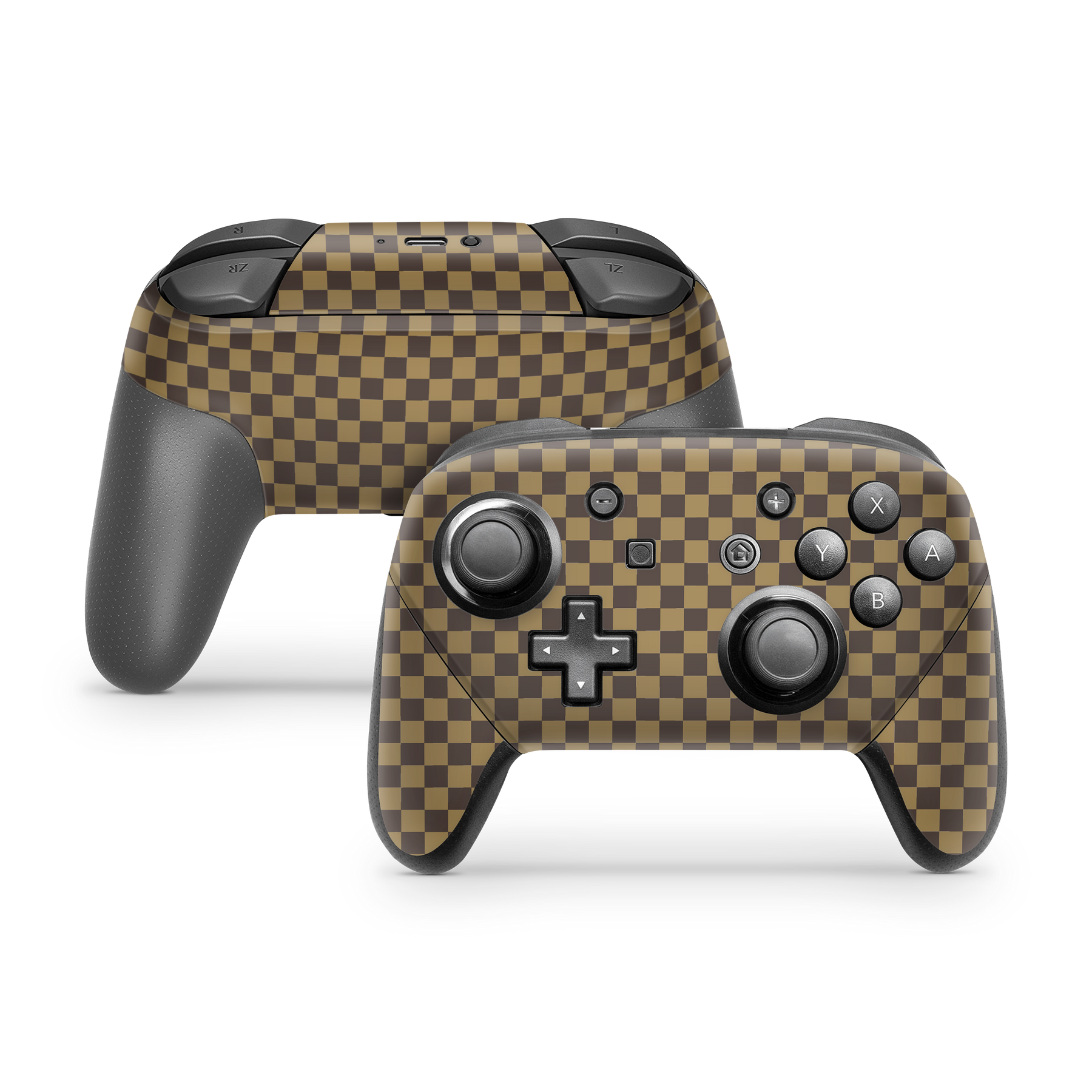 Nintendo Switch Pro Controller Checkers brown