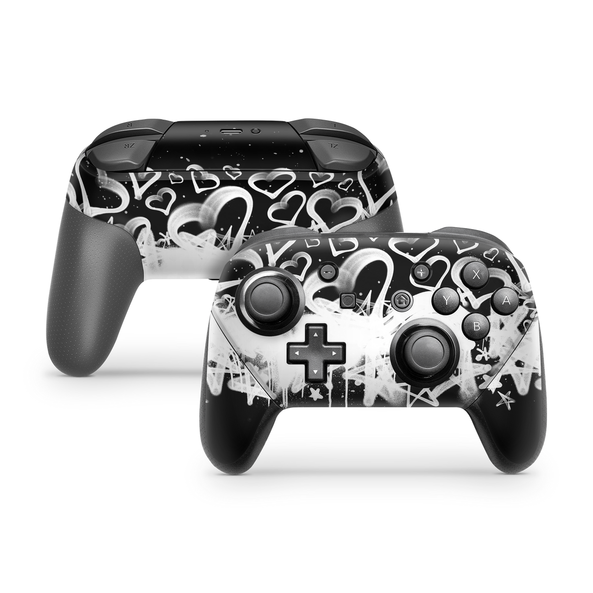 Nintendo Switch Pro Controller Skin Hearts and Stars