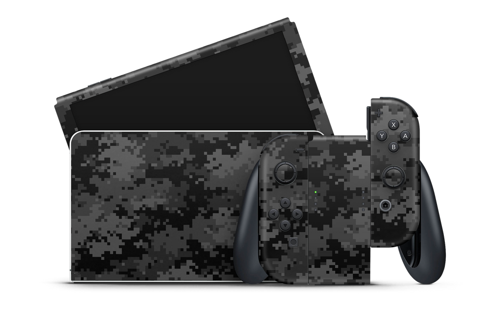 Nintendo Switch OLED Skin Black Digi Camo