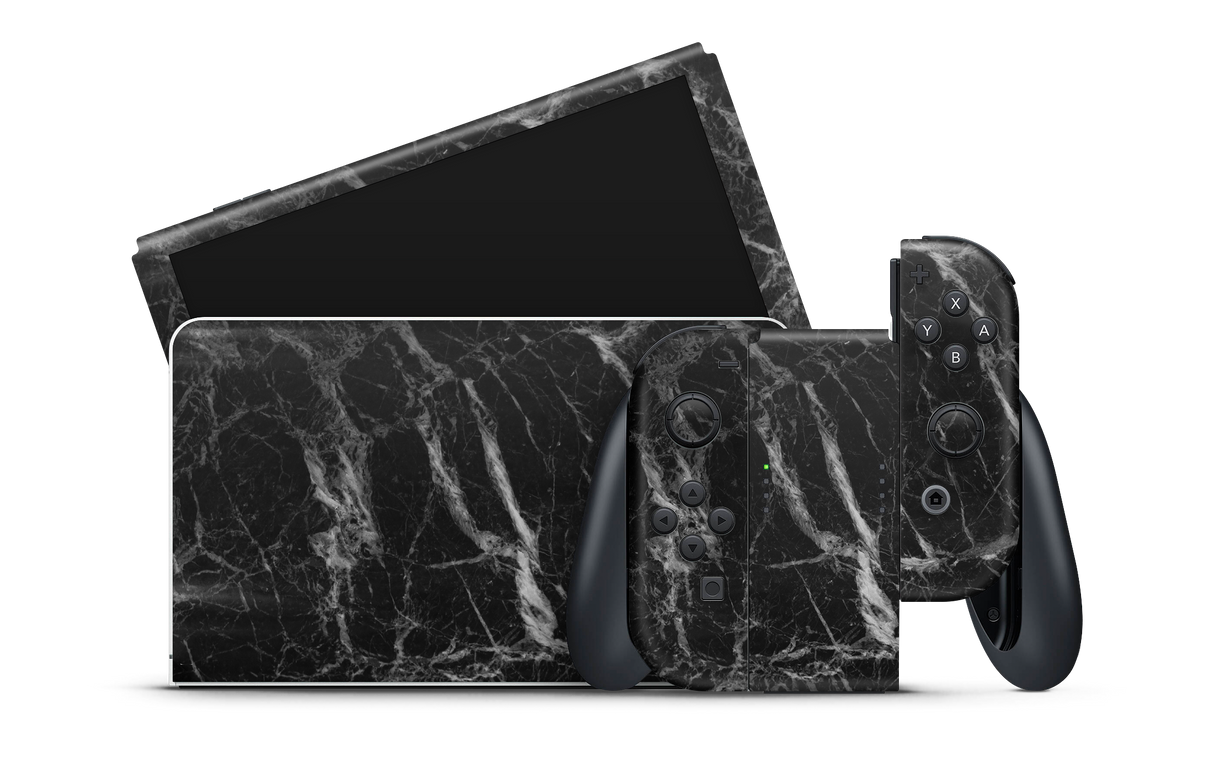 Nintendo Switch OLED Skin Black Marble