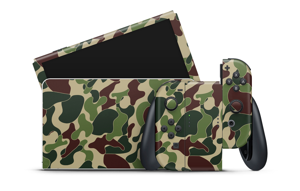 Nintendo Switch OLED Skin Ape Camo Green