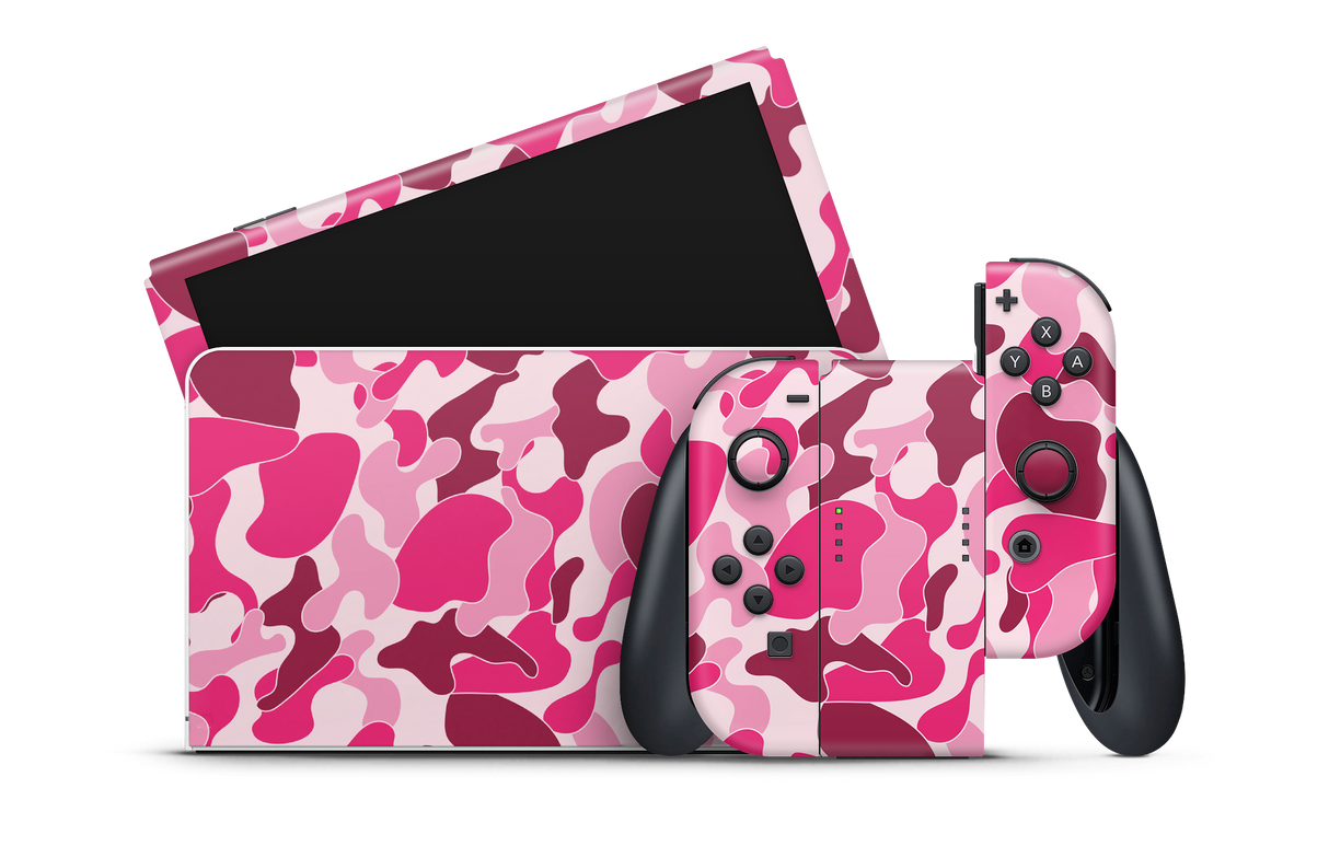 Nintendo Switch OLED Skin Ape Camo Pink