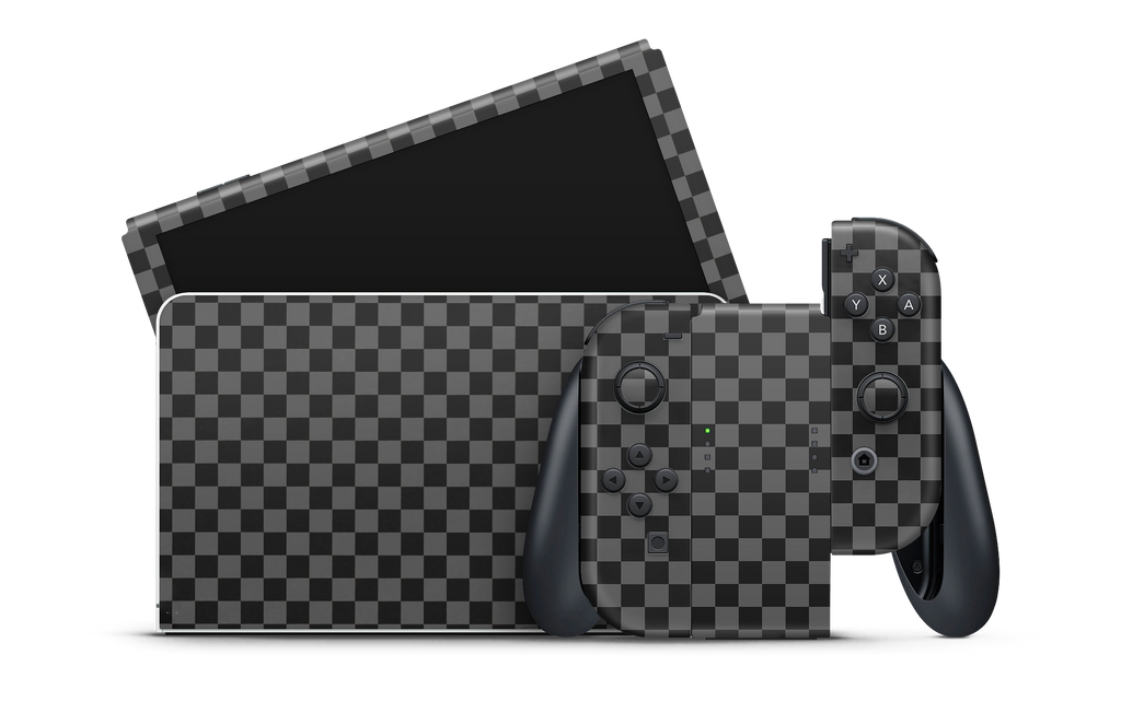 Nintendo Switch OLED Skin Checkers black