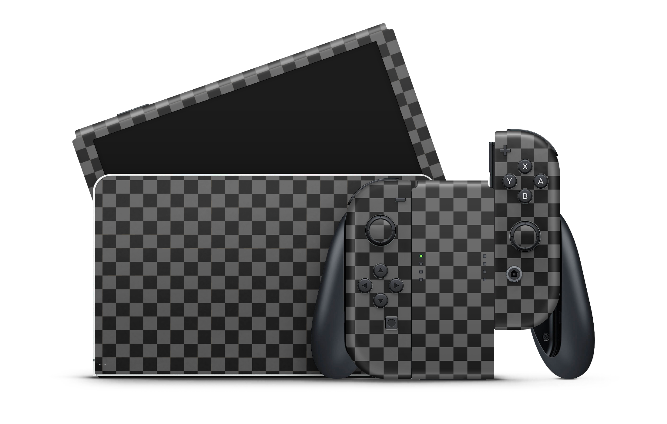 Nintendo Switch OLED Skin Checkers black