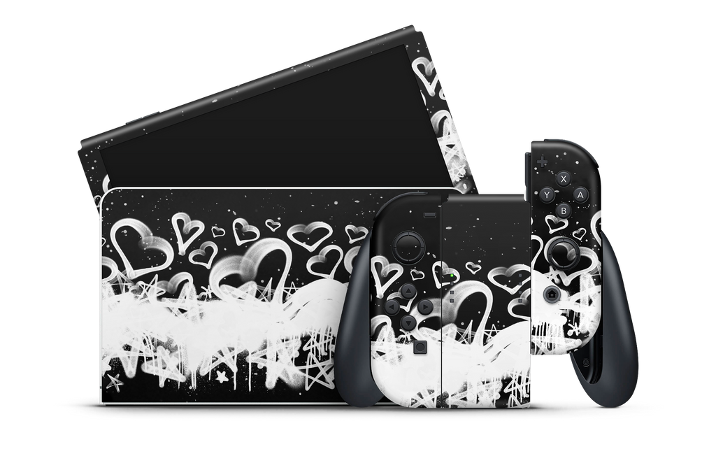 Nintendo Switch OLED Skin Hearts and Stars
